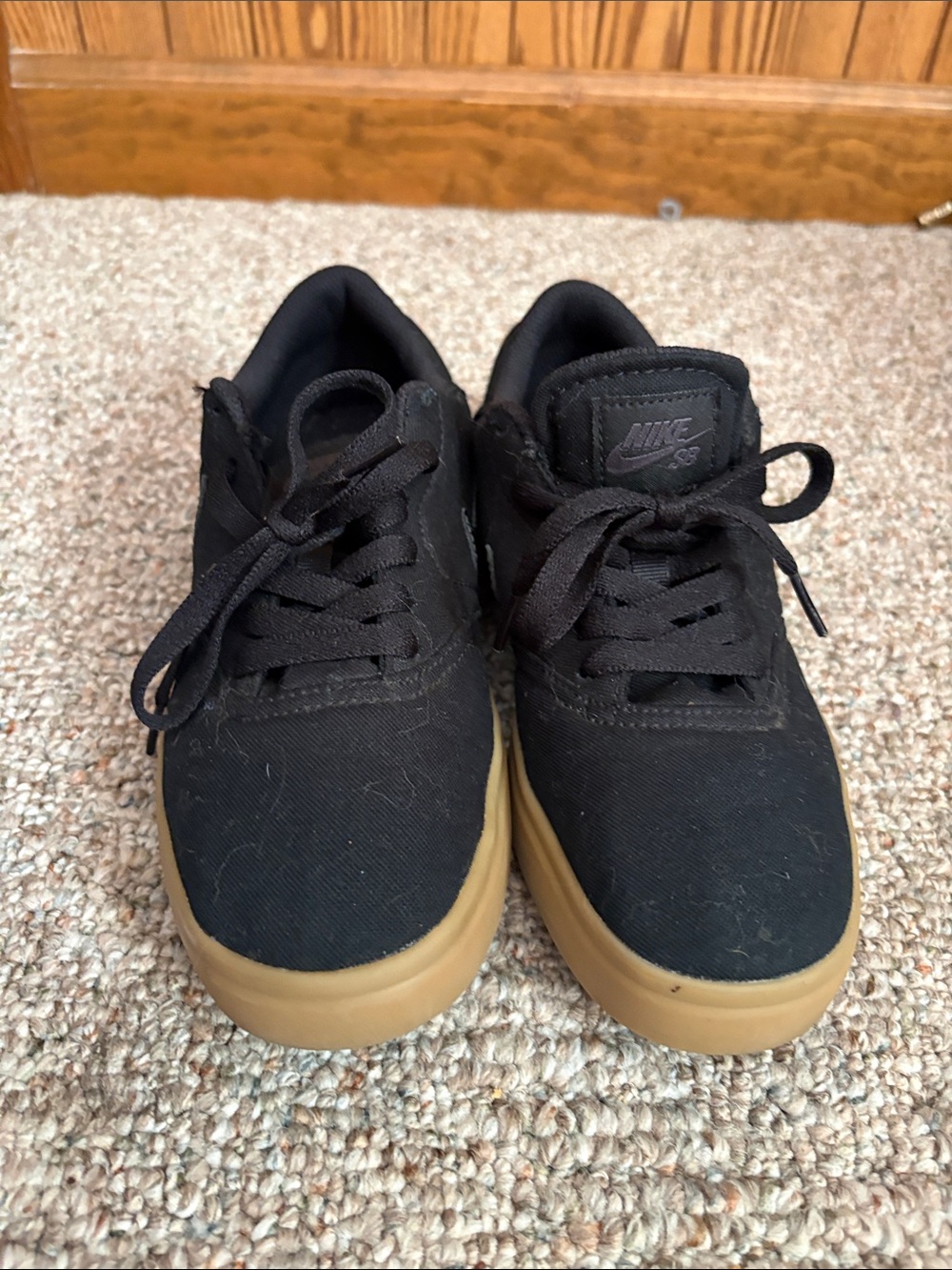 Women’s Nike Black Canvas Skate Shoes with Gum Sole